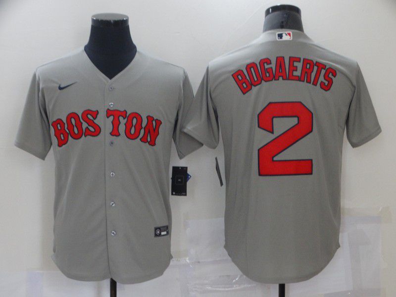 Men Boston Red Sox #2 Bogaerts Grey Game Nike 2021 MLB Jersey